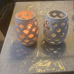 Lantern Style Candle Holders /with Candles