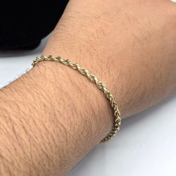 Solid 14kt Gold Rope Bracelet Esclava Pulsera Torsal De Oro Solido 14kt