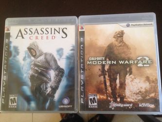 PS3 games. Assassins Creed and Call Of Duty Modern Warfare 2.
