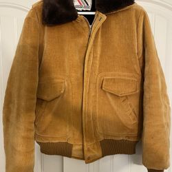 Vintage Chess King Men’s Corduroy Sherpa Lined Bomber-Style Jacket Size 42 (L-XL)