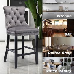 New Velvet Bar Stools Gray