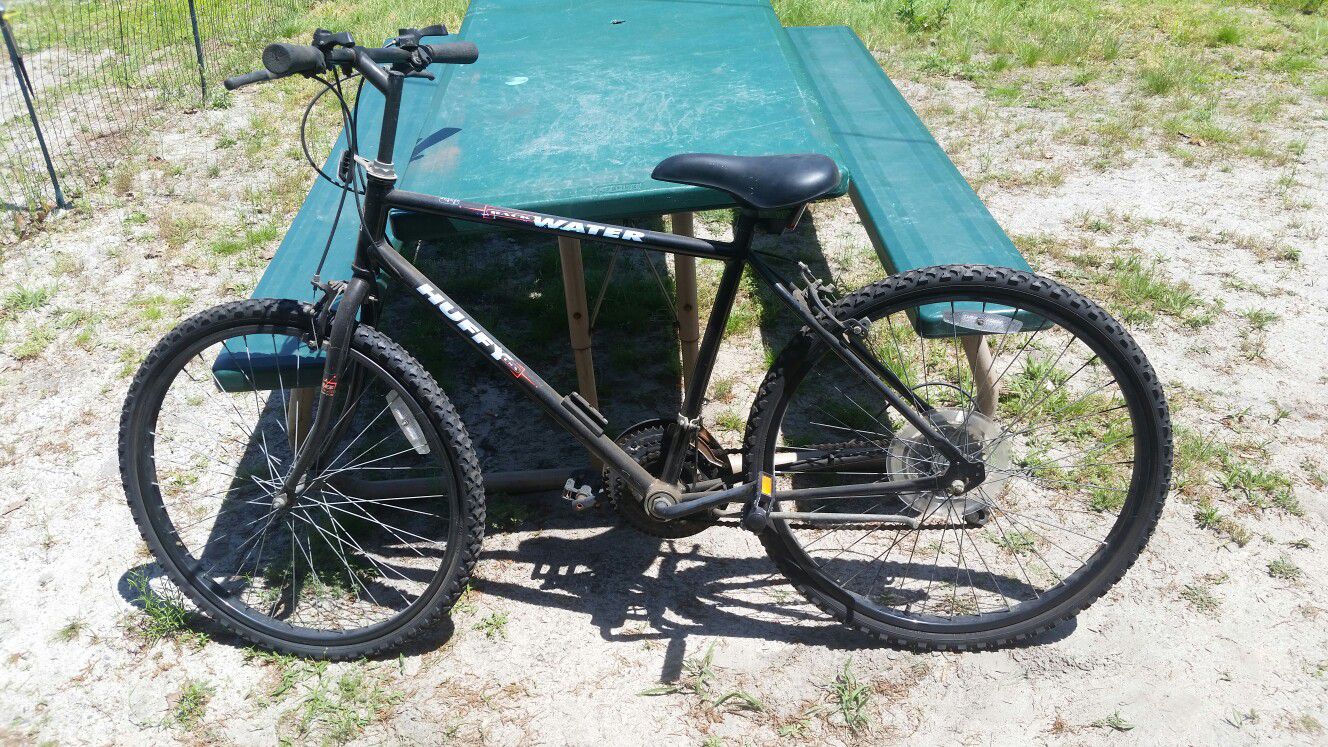Huffy bicycle and bike rack