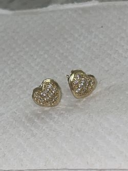 14k Gold Heart Earrings 