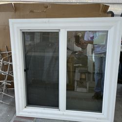 Solar Industries Series 5000 Vinyl Sliding Window, 36x36 inches. High Performance Low-E with Argon Fill