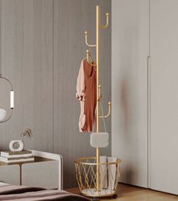 Gold metal coat rack