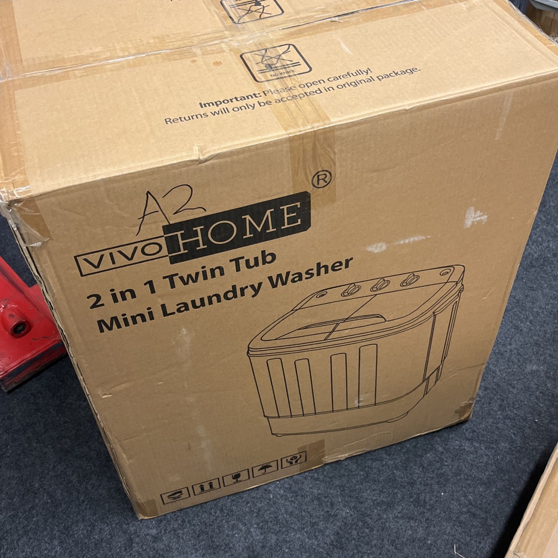 VIVOHOME Electric Portable 2 in 1 Twin Tub Mini Laundry Washer and Spin Dryer Combo Washing Machine with Drain Hose for Apartments 13.5lbs Black & Whi