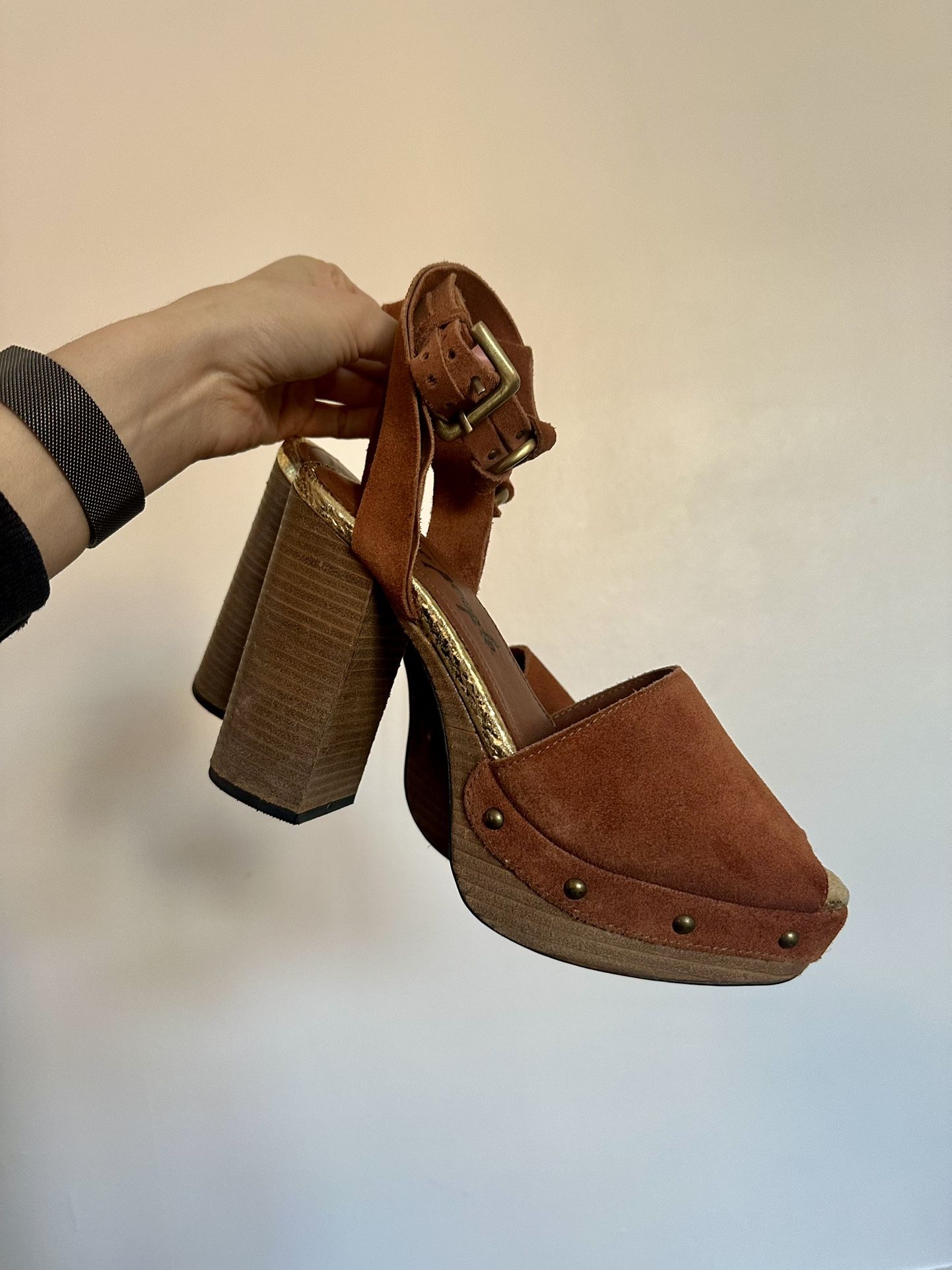 Free People Wooden Platform Heels