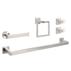 Brushed Nickel Bathroom Hardware Accessory Set