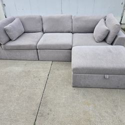 3 Piece Sectional With Storage Ottoman 