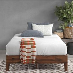 Wood Platform Bed Frame, No Box Spring Needed, Wood Slat Support, Easy Assembly, King