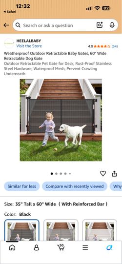 Heelalbaby Retractable Outdoor Baby/Dog Gate 60" Wide