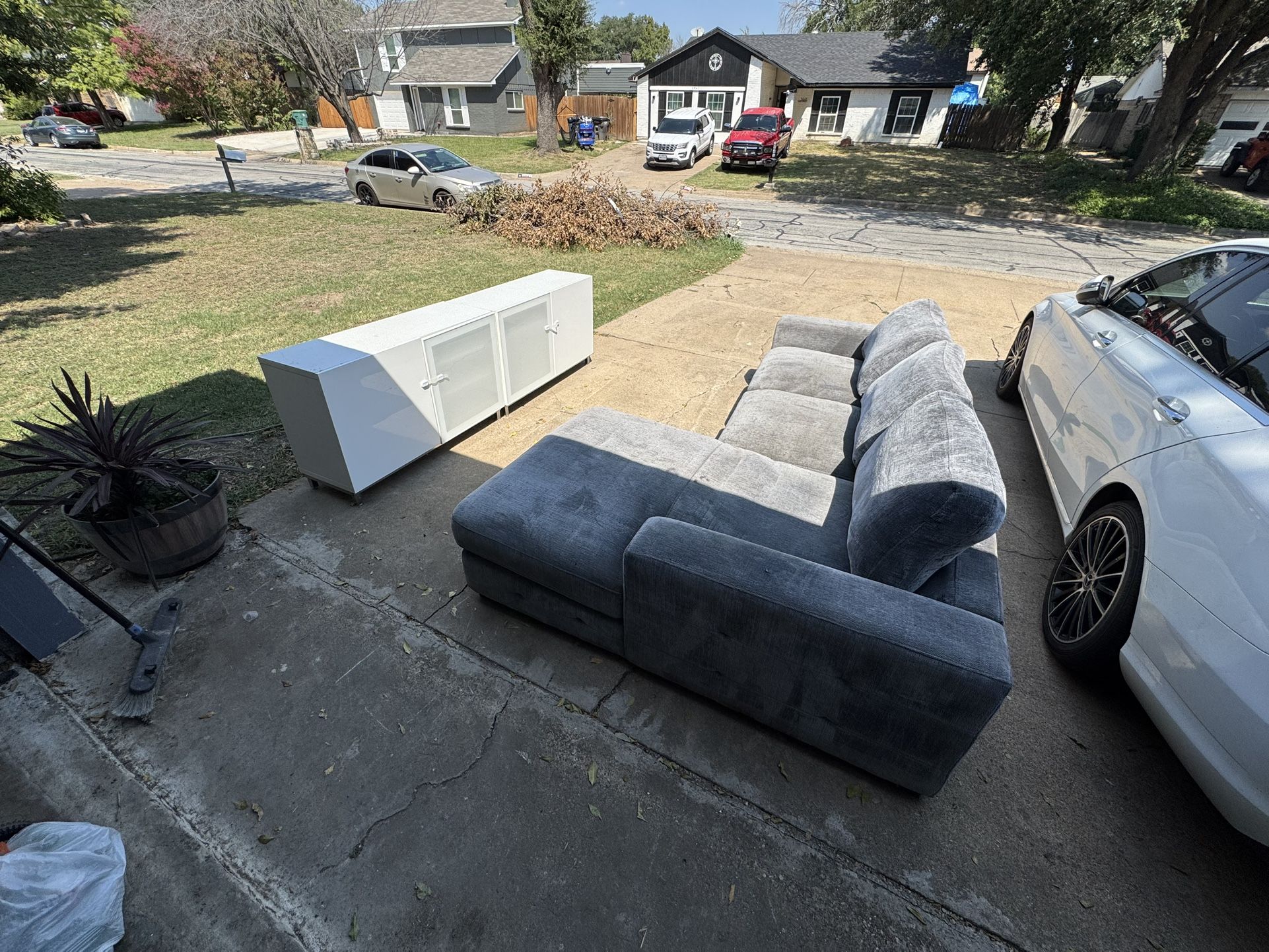 Grey Sectional (SOLD) And IKEA Beasta Cabinet Set … Need Gone Today!!!