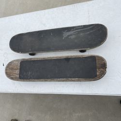 Two Wore Out Skate Boards 