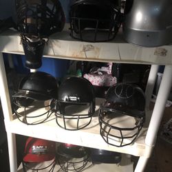 Baseball Helmets Bats And Gloves 