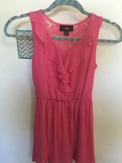 Pink dress with belt