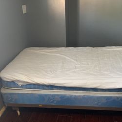 Twin Size Bed Frame, Box Spring  And Mattress 