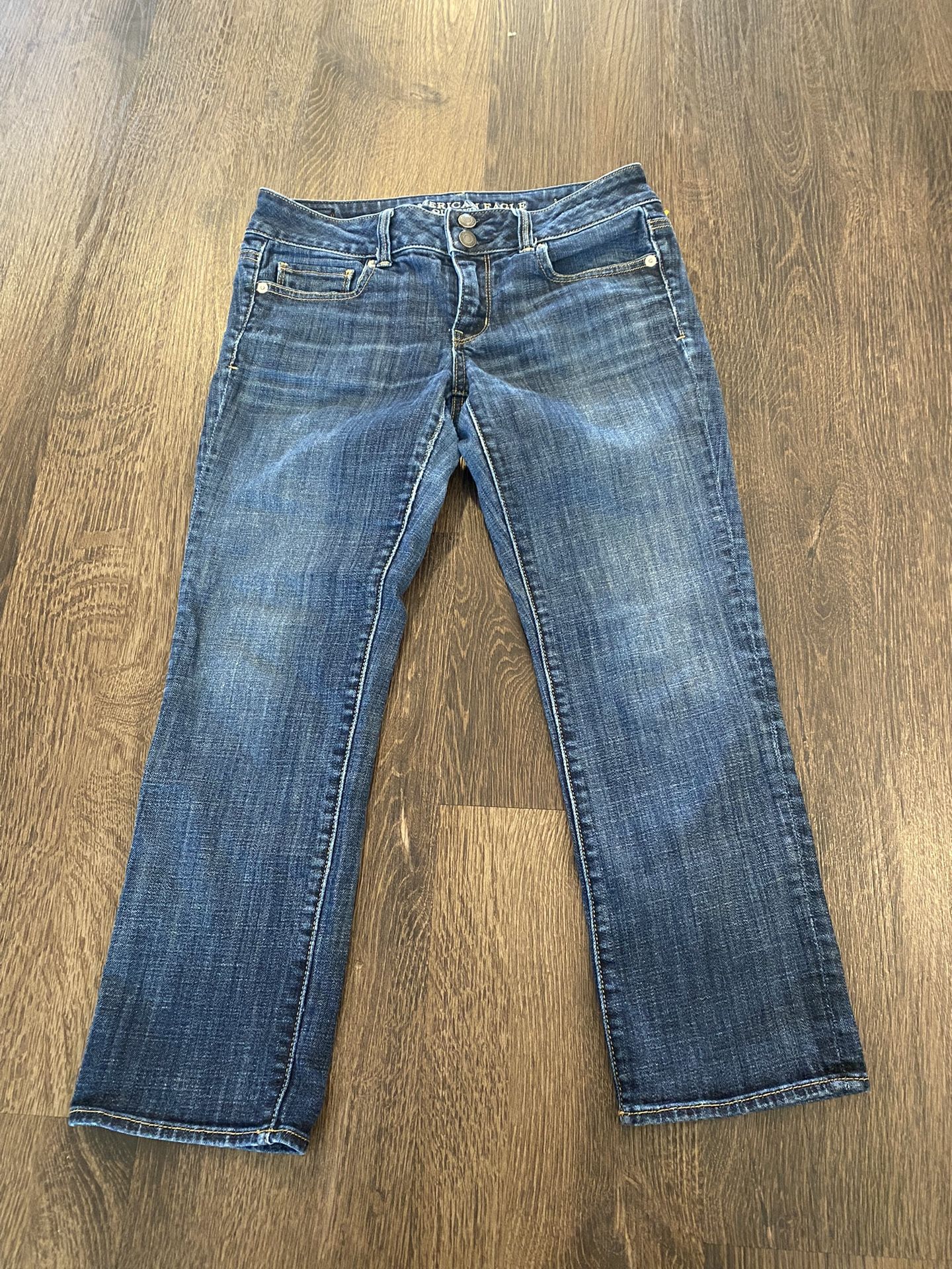 Womans Blue Artist Crop Jeans Size 4 By American Eagle #10