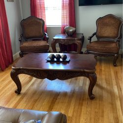 Upholstered Arm Chair Set 1 Coffee Table,  1 End Table