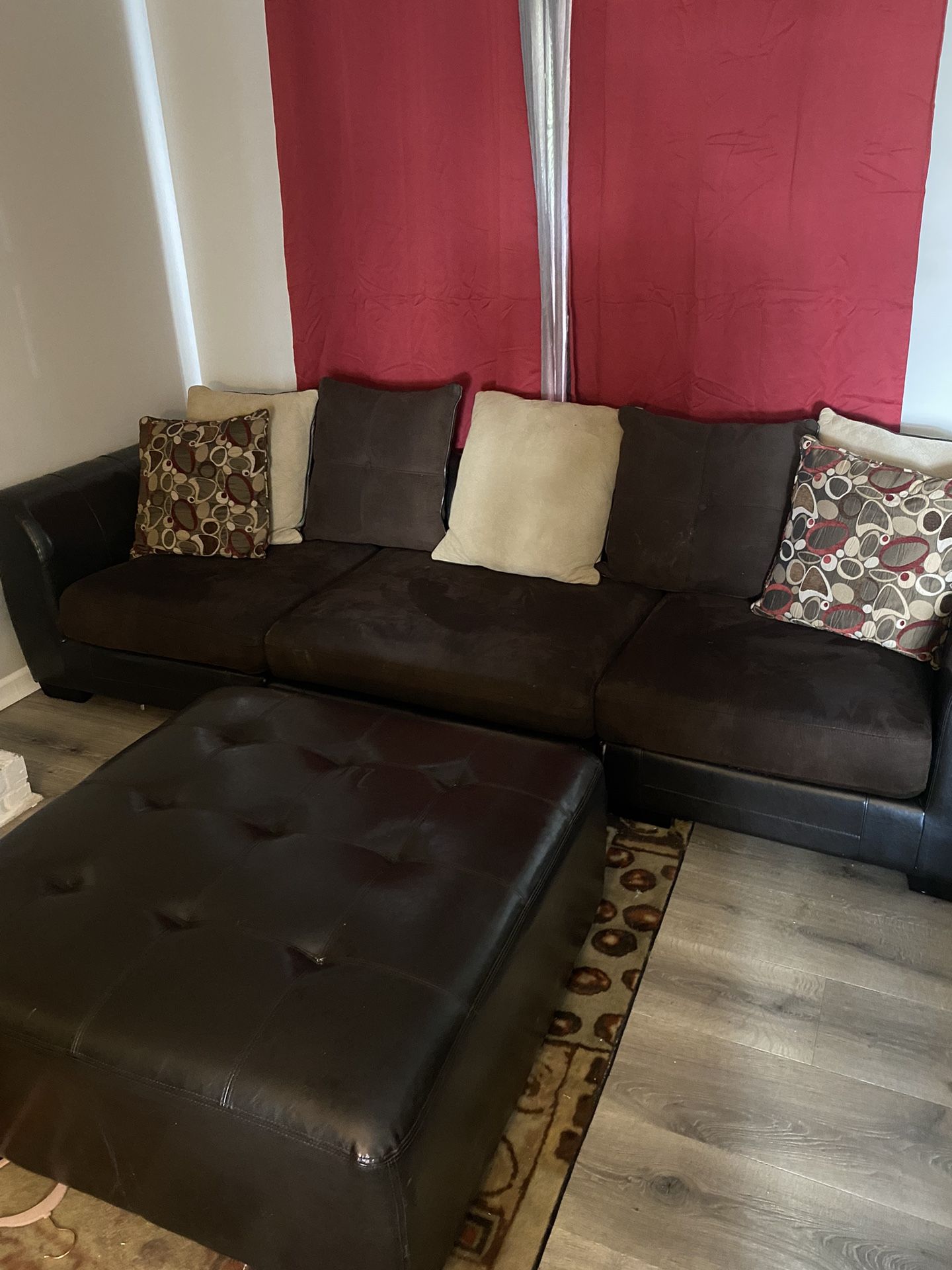 Sectional With Swivel  Chair And Ottoman. 