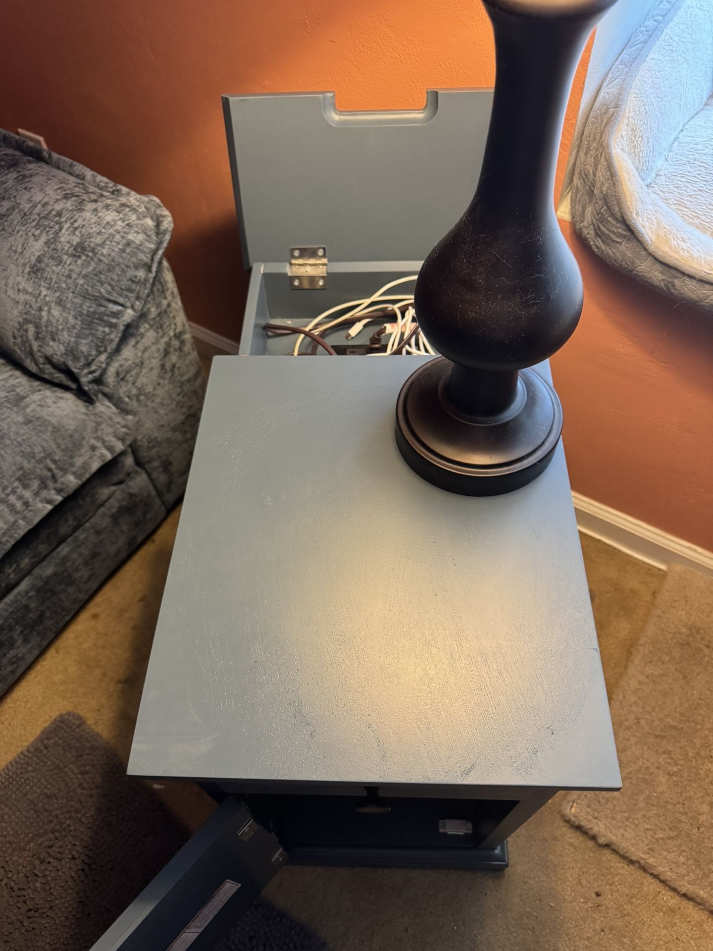 Dark Blue End Table