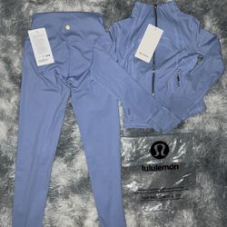 Cropped Lululemon Define Set Light Blue - Size 4 