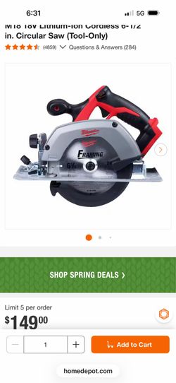 NEW! Milwaukee M18 18V Cordless 6-1/2 in. Circular Saw 2630-20