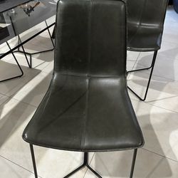Sleek Grey West Elm Dining Chairs - Set of 4
