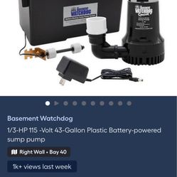Basement Watchdog Battery Backup Sump Pump – New