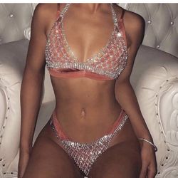 vild Bling Sexy Bra Chain Silver Bikini 