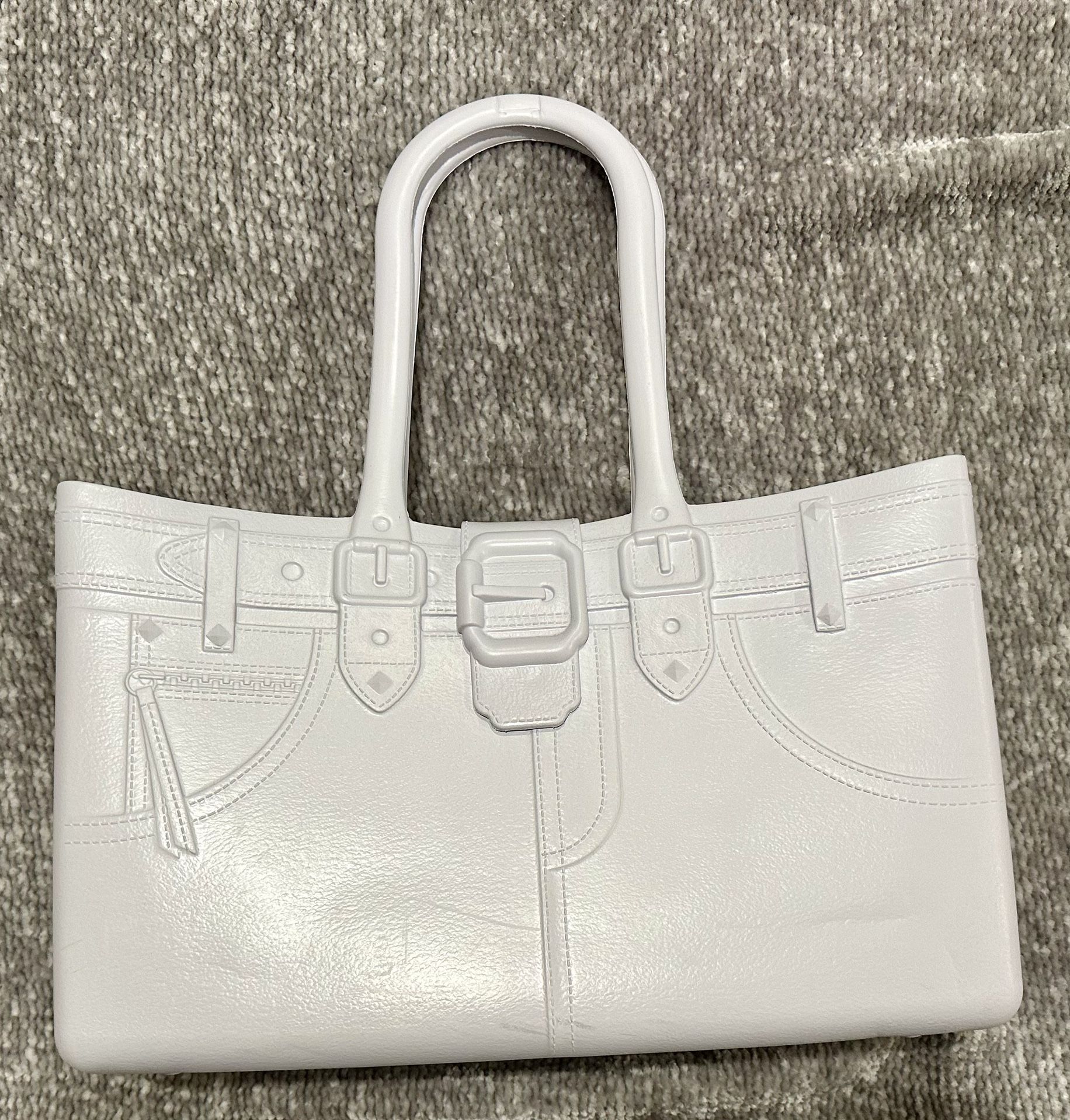 GREAT BAG CO White Tote Shoulder Handbag by Robert Verdi - Model M - Diamond