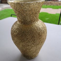 5 Gold Glitter Vases