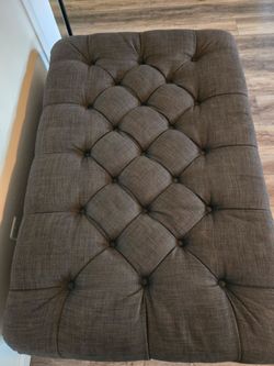 Large Tufted Gray Ottoman