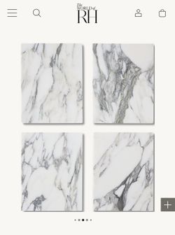 RH Italian Arabescato Marble vanity top and basin