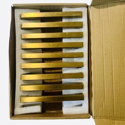 9 Pack Gold Cabient 5 inch Hardware Kitchen Cupboard Handles - Brushed Brass Drawer Pulls Cabinet Handles Bathroom Drawer Hardware Gold Cupbaord