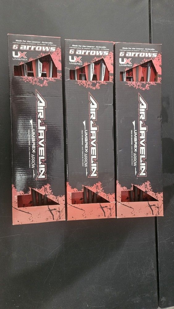 3 Packs (18 Total) Umarex Arrows For Air Javelin C02 Air Gun