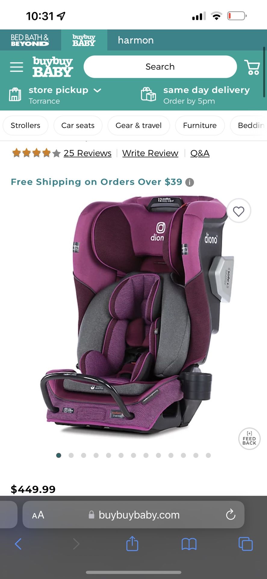 Diono Radian 3QX Brand New Purple