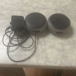 2 Alexa Echo Dot (round model, 2nd or 3rd generation)