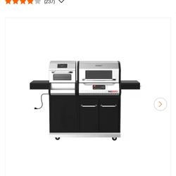 Neevo 720 Plus Propane Gas Digital Smart Grill in Black with Air Fryer Oven