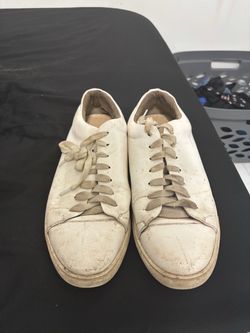 White Leather Low-Top Sneakers