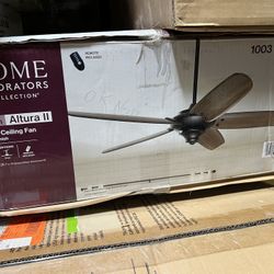 Home Decorators Collection Altura 68in. Indoor/Outdoor Oil-Rubbed Bronze Ceiling Fan with Downrod and Reversible Motor; Light Kit Adaptable