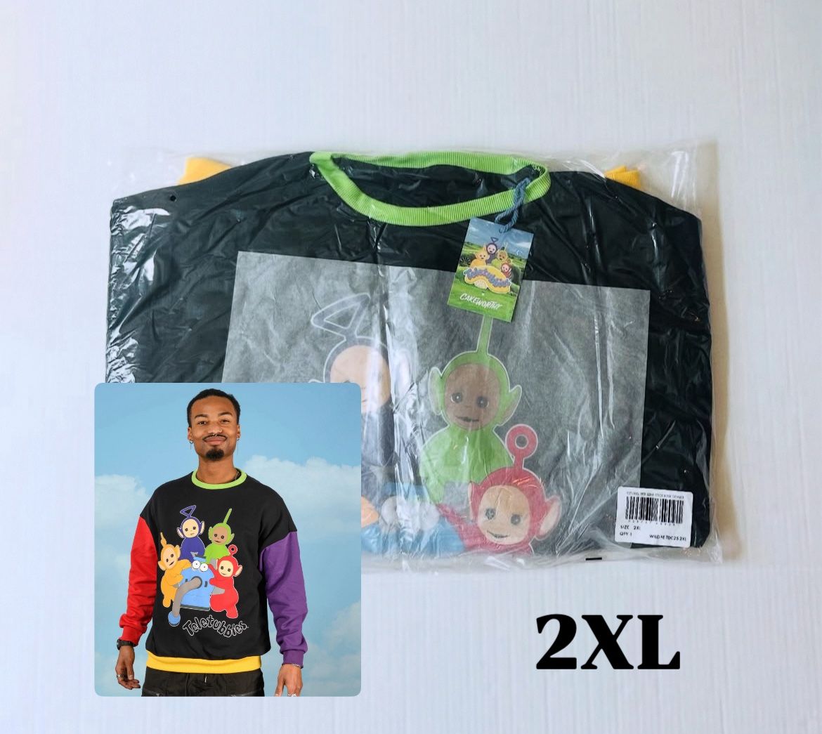 Cakeworthy X Teletubbies Drop Sleeve Color Block Crewneck Sweater Unisex 2XL