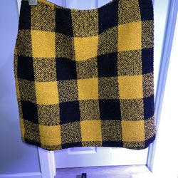 Black And Yellow Checkered Skirt