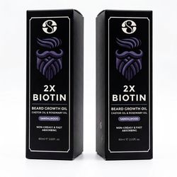 Biotin Concentration Beard Thickener & Softener - 2Oz with Castor Oil, Rosemary