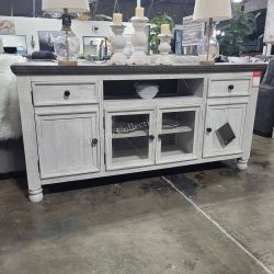 Extra Large TV Stand / Server, Gray/White Color, SKU#10W814-68