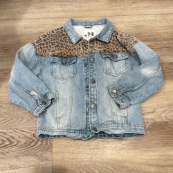 Vintage Girls Leopard Jean Jacket 