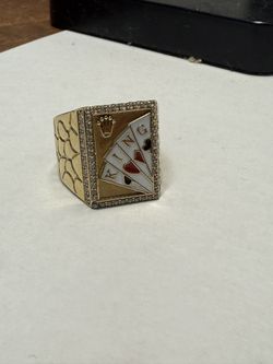 Poker Cards Gold Ring 