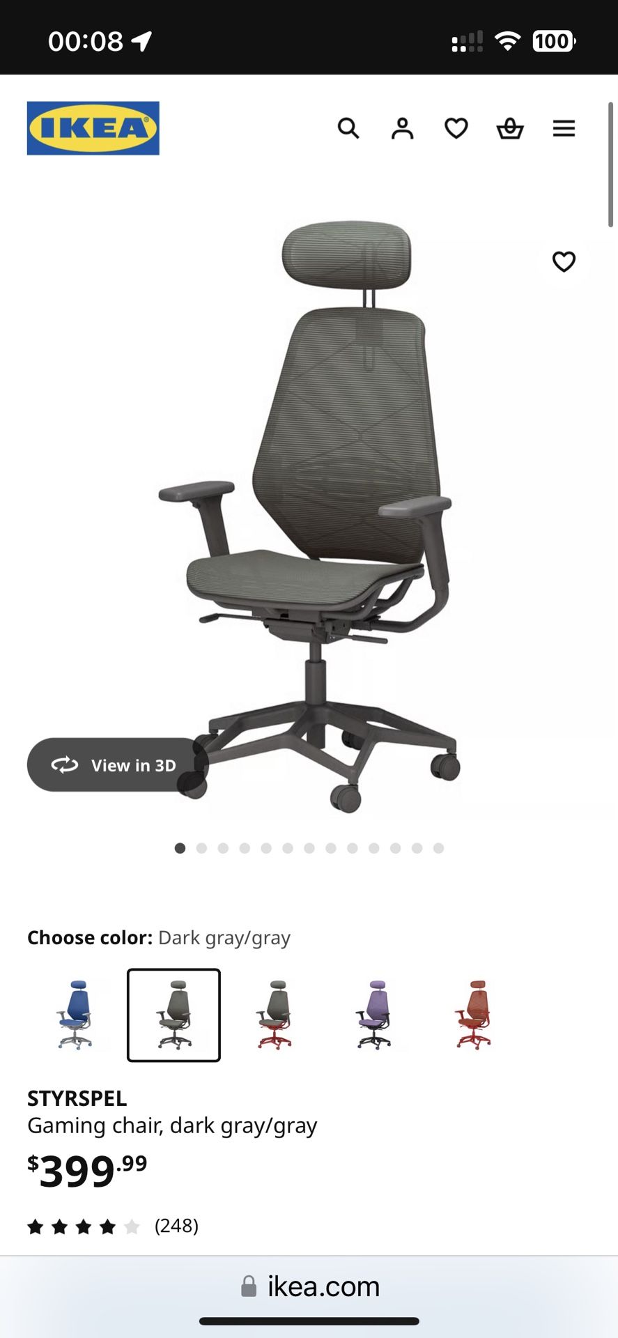 STYRSPEL Gaming chair