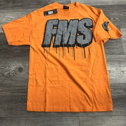 Men’s Famous Start And Strips Orange Shirt Medium 