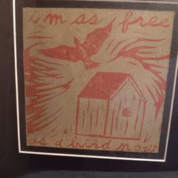 Free Bird, Lynyrd Skynyrd Vintage Signed And Numbered Limited Edition 25/250 Woodblock Print By Kreg Yinget 