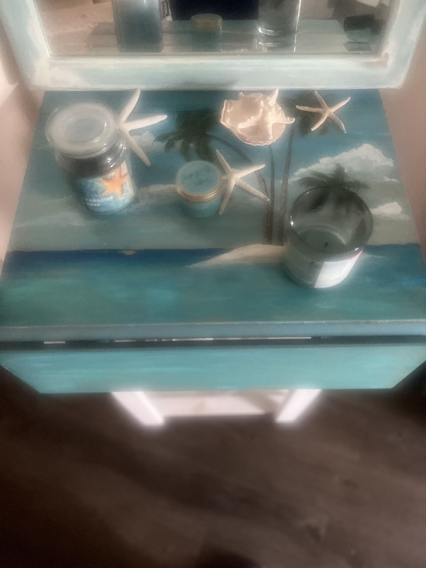 Hand crafted coastal wine rack table
